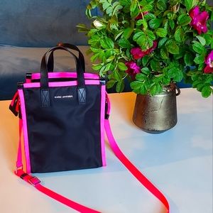 Marc Jacobs Black Pink Retake Mini Nylon Tote Bag
